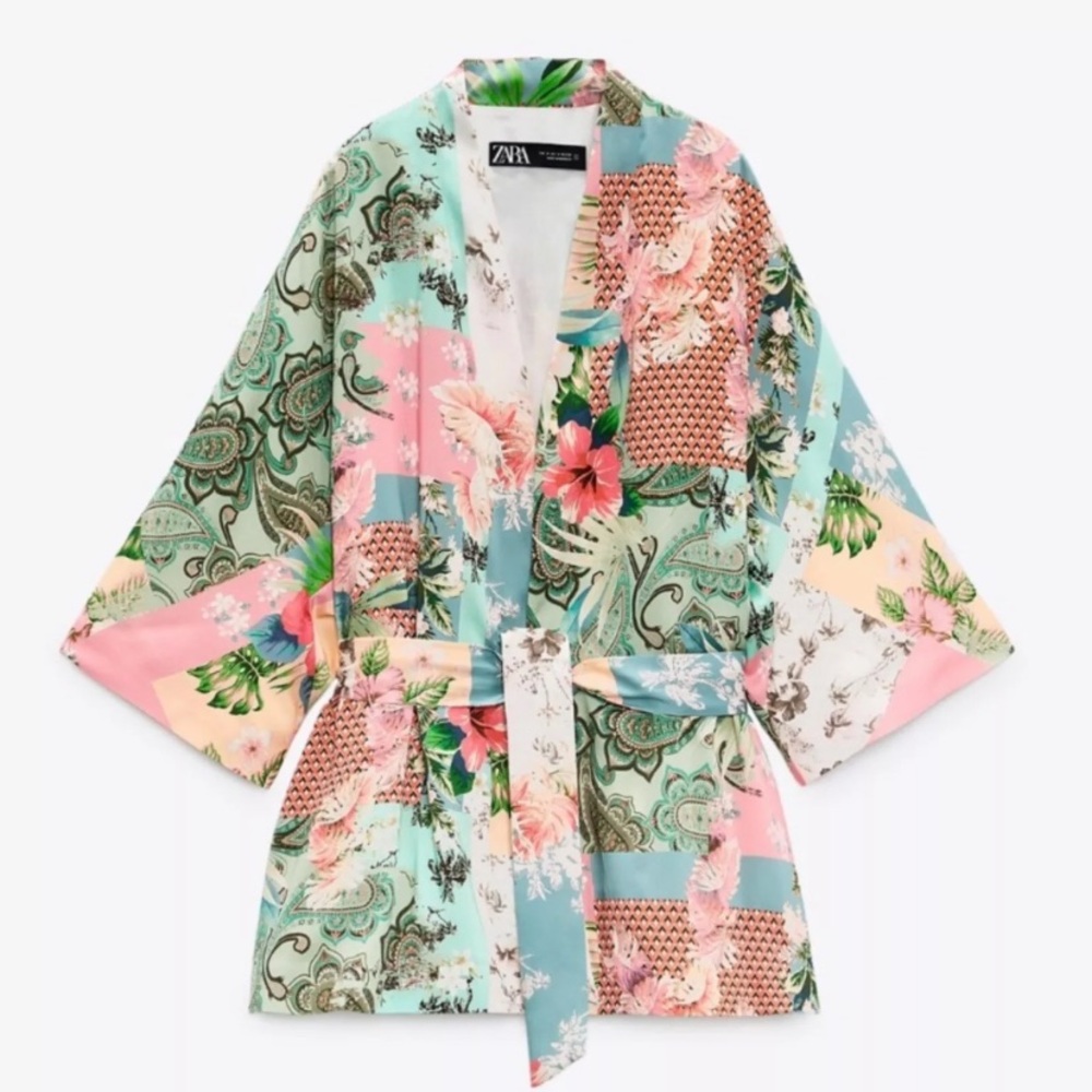 ZARA printed belted kimono *BLOGGER FAVE*